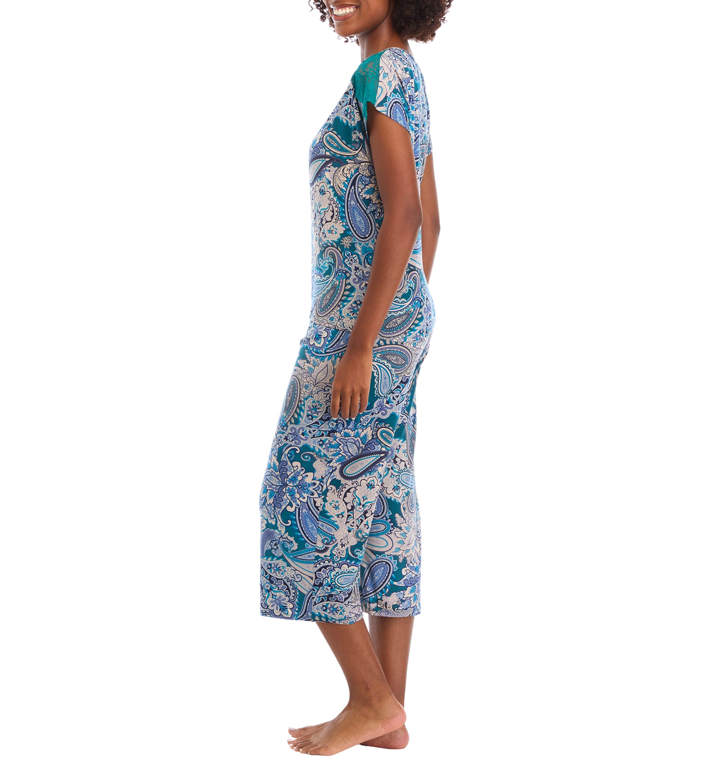 Printed Cropped Pajama Set 
