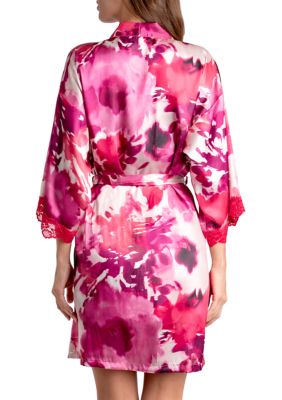 Women's Floral Satin Kimono Robe