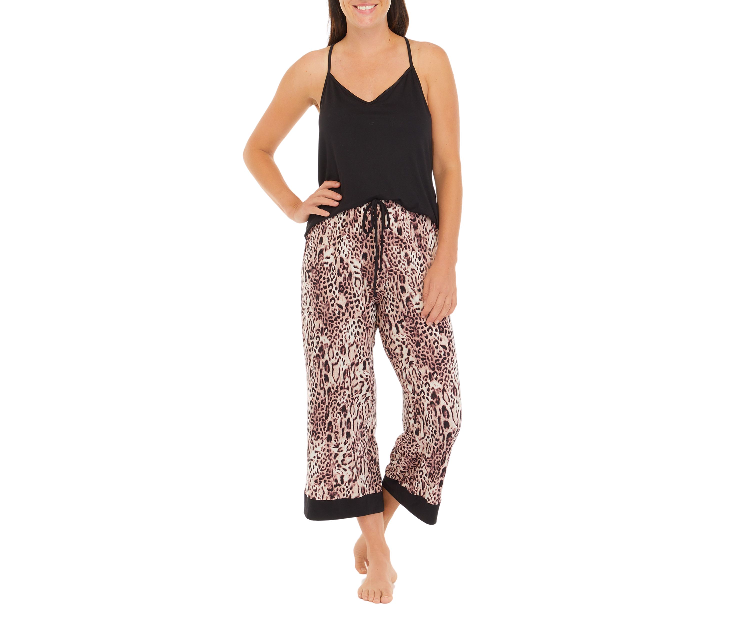 Printed Scoop Neck Printed Top and Pants Pajama Set
