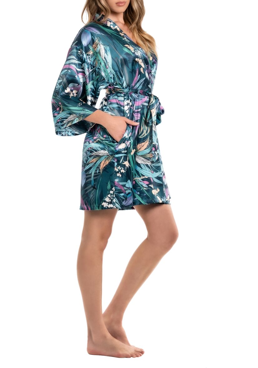 Womens Hollyn Satin Wrapper Robe