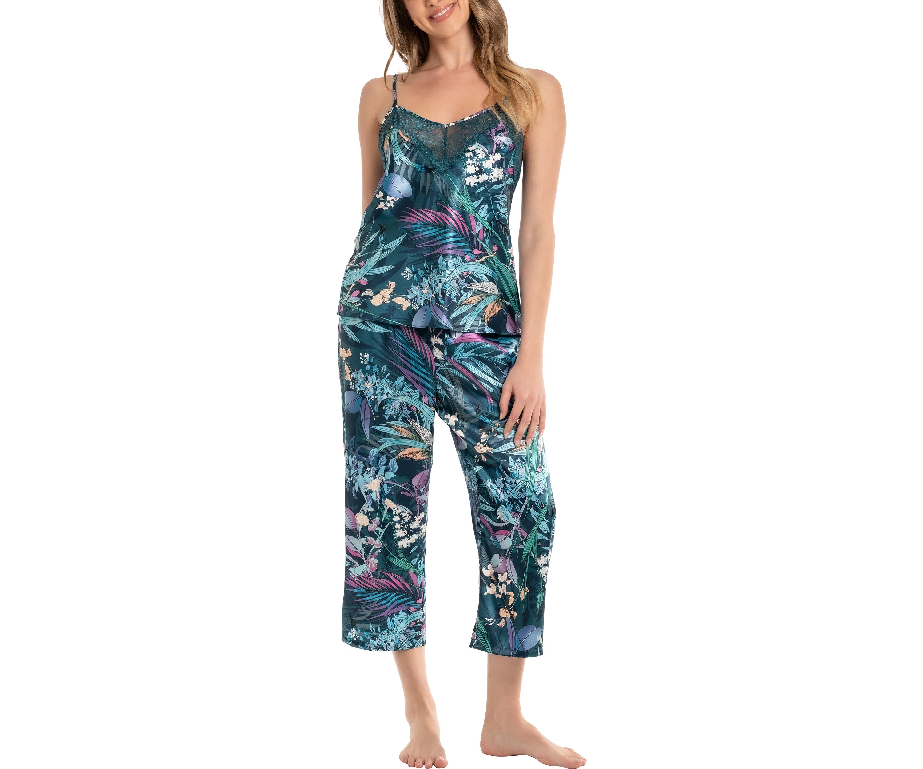 Womens Hollyn Satin 2 Piece Pajama Set