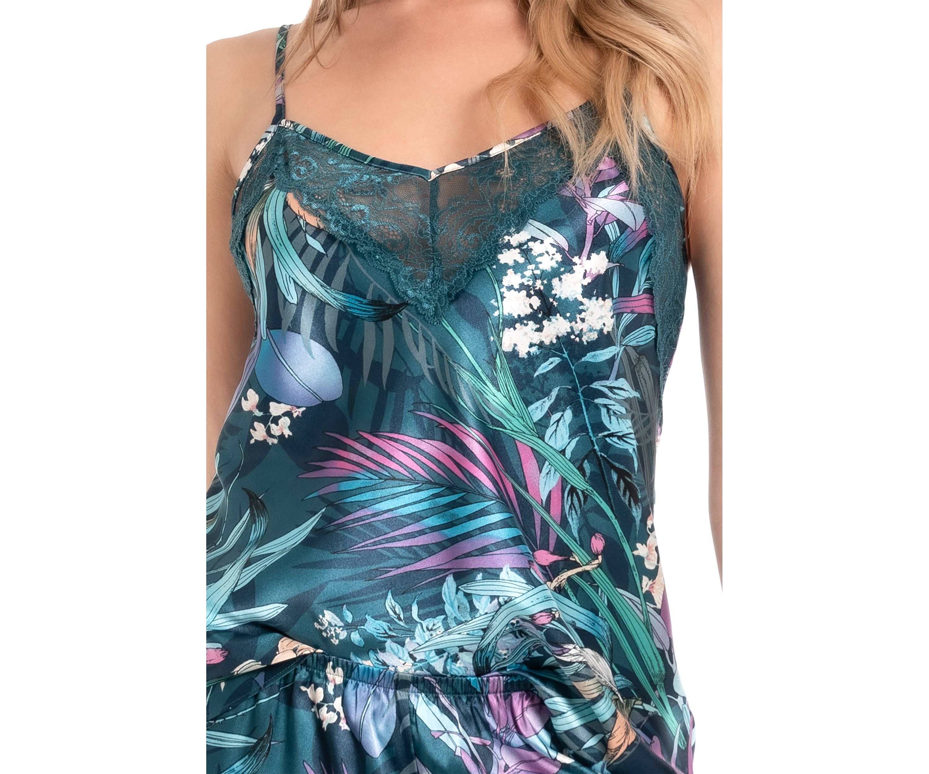 Womens Hollyn Satin 2 Piece Pajama Set