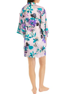 Satin Printed Wrap Robe