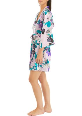 Satin Printed Wrap Robe