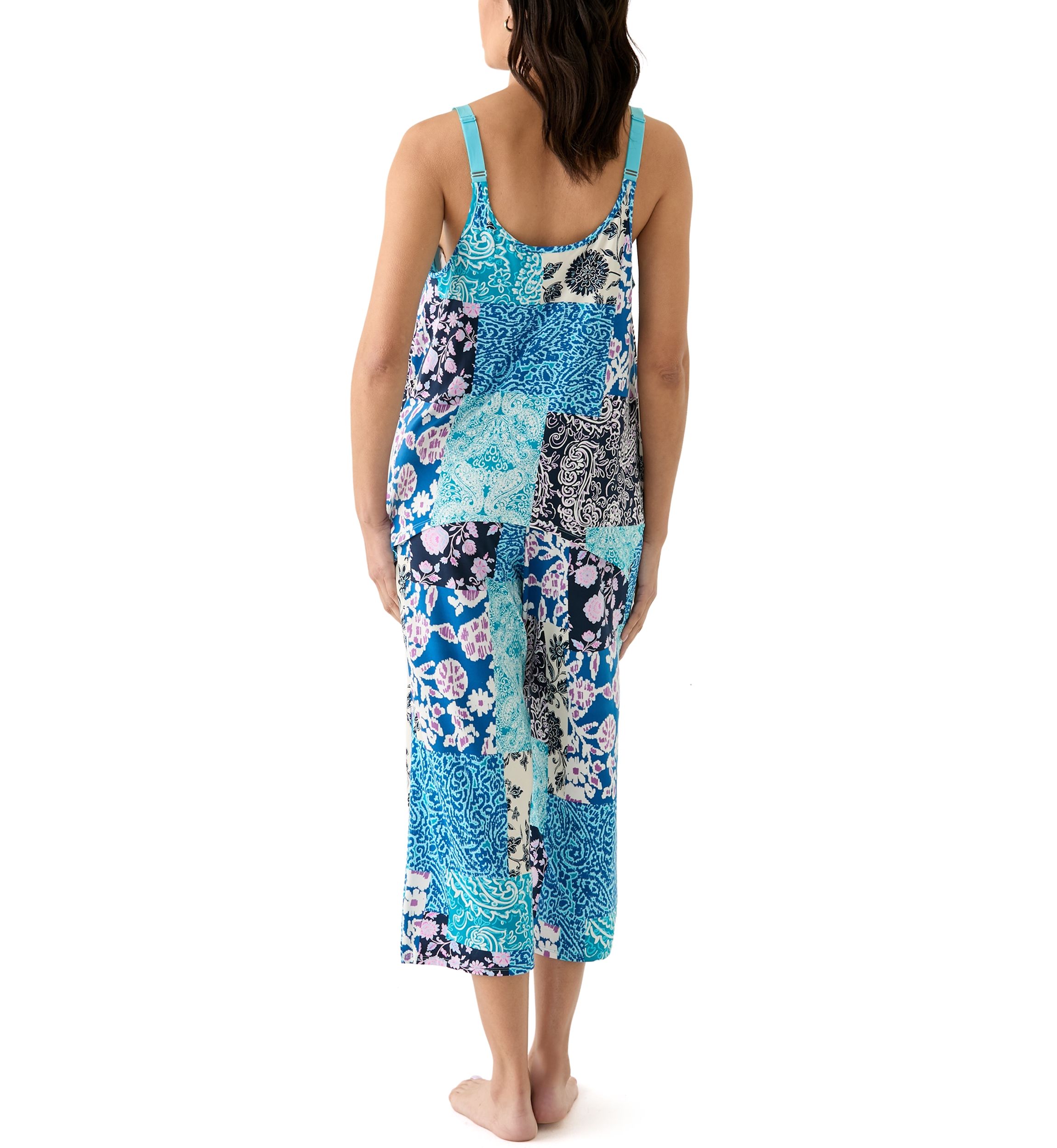 Sharkbite Printed Cropped Knit Pajama Set