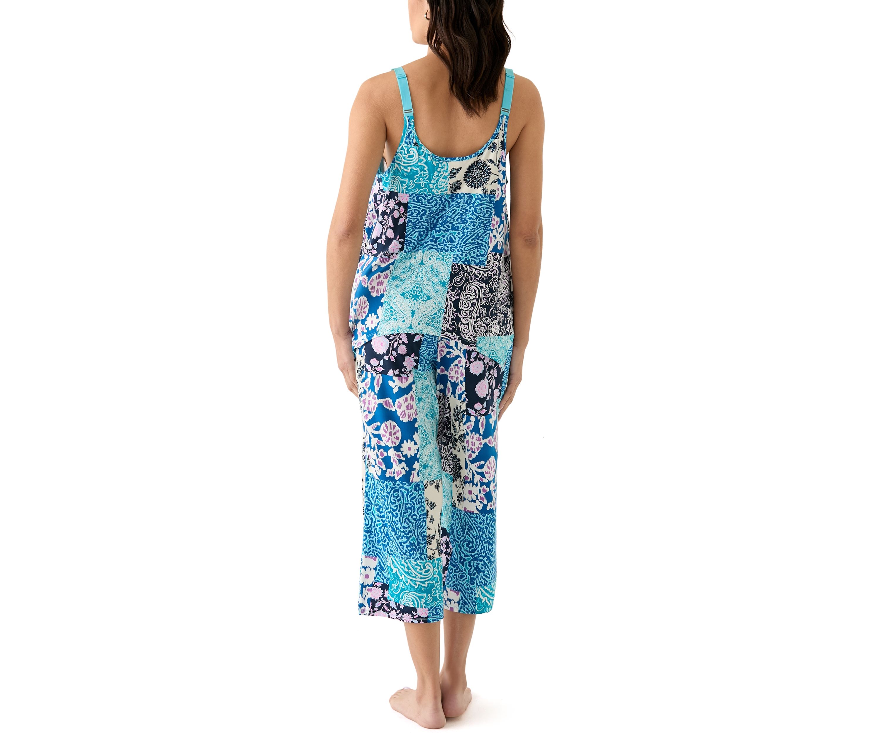 Sharkbite Printed Cropped Knit Pajama Set