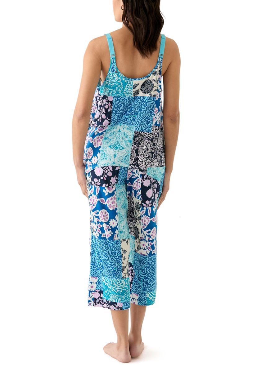 Sharkbite Printed Cropped Knit Pajama Set
