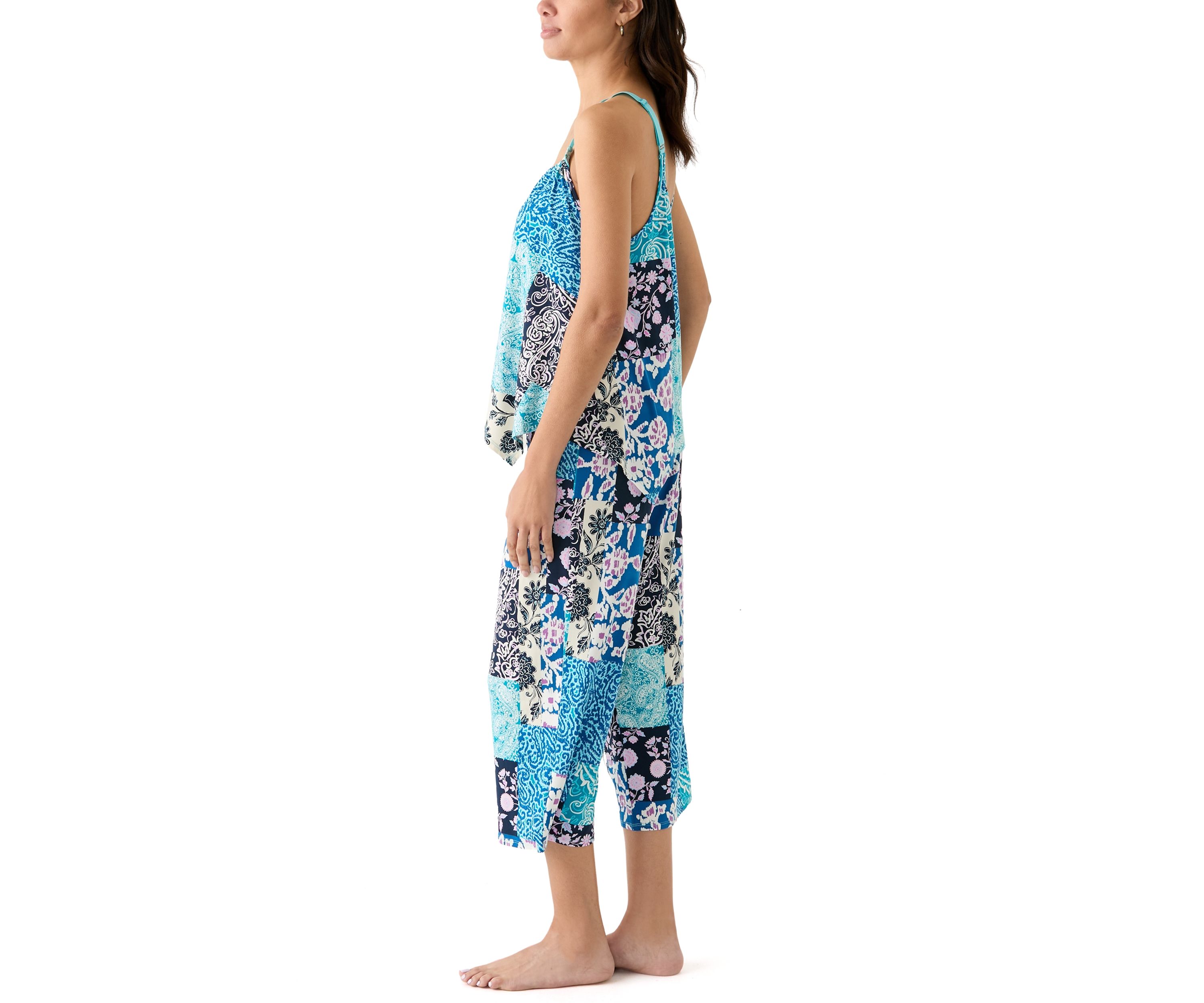 Sharkbite Printed Cropped Knit Pajama Set