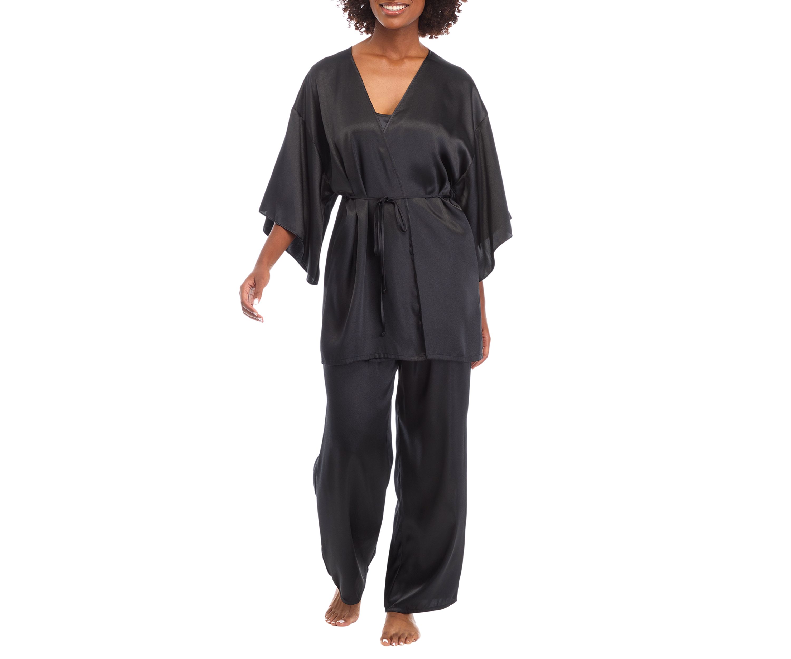 3-Piece Satin Pajama Set 