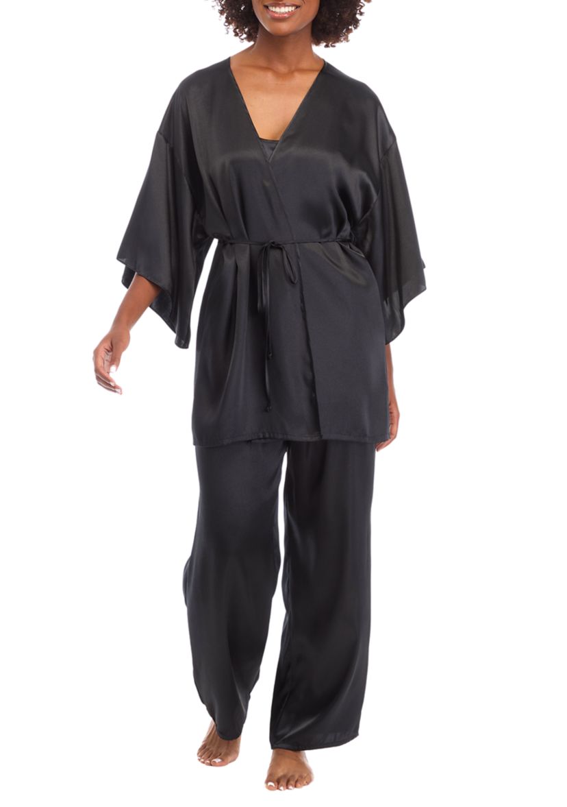 3-Piece Satin Pajama Set 