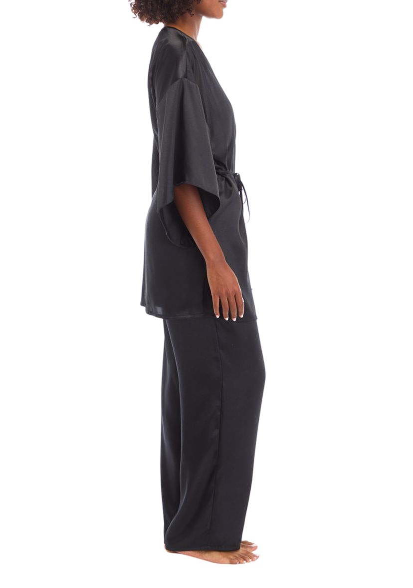 3-Piece Satin Pajama Set 