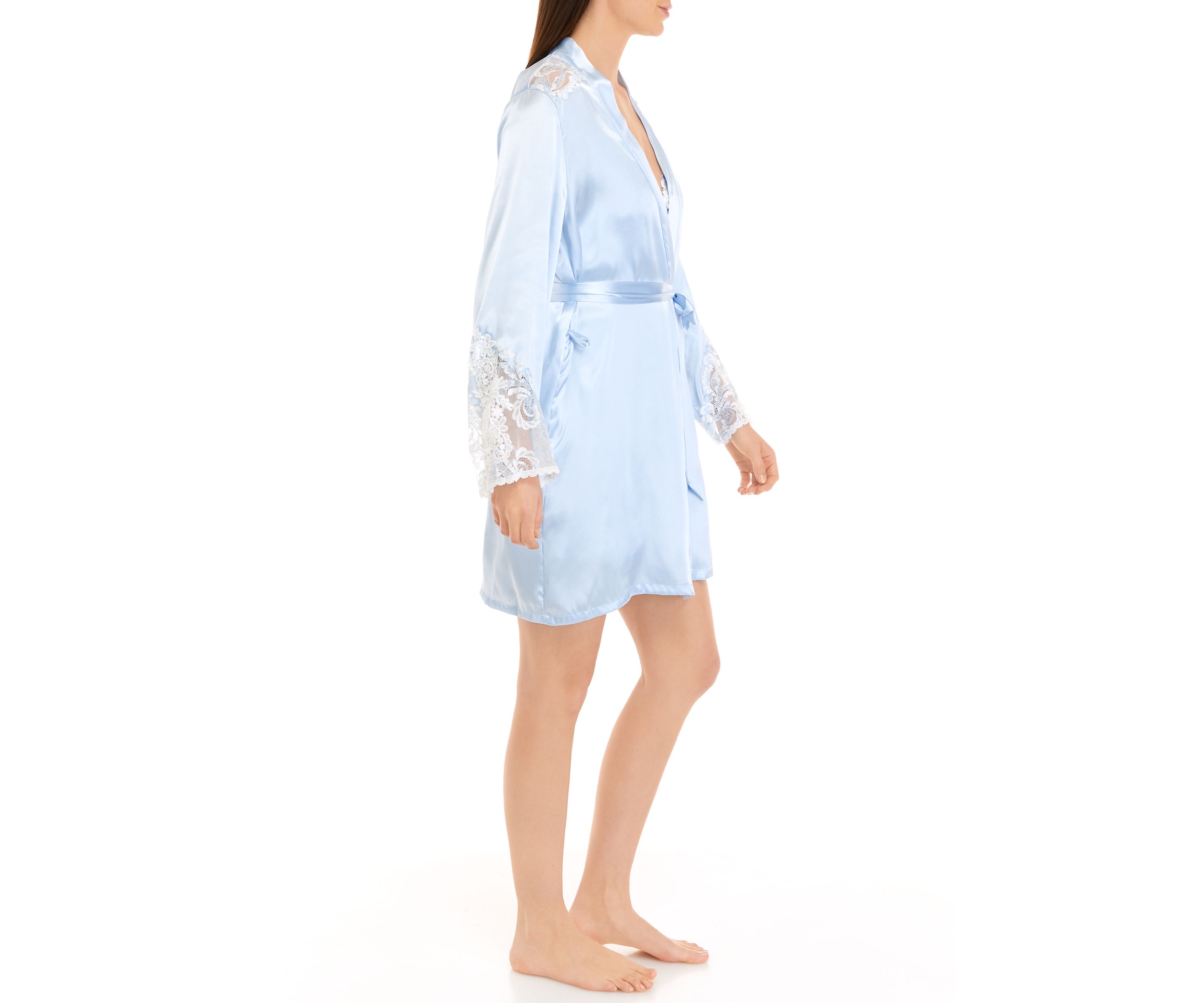Bridal Lace Trim Robe