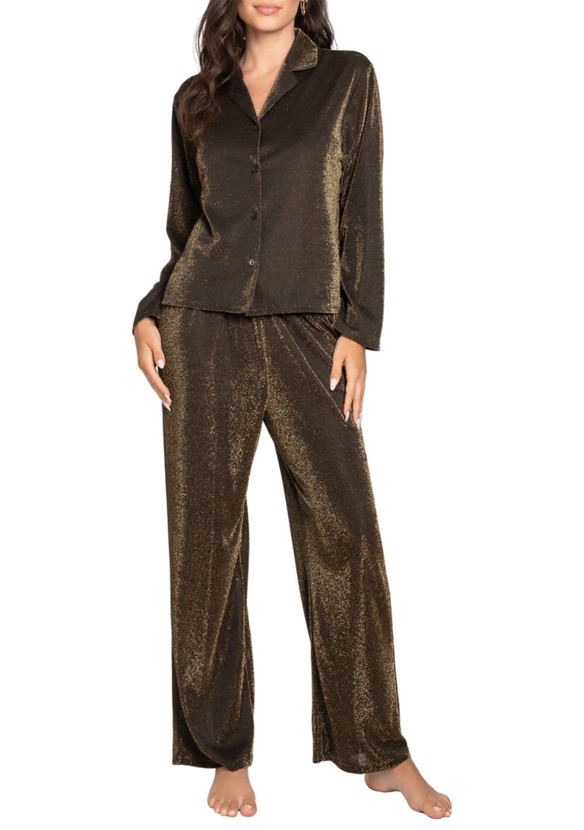   Metallic Lurex Knit Pajama Set 