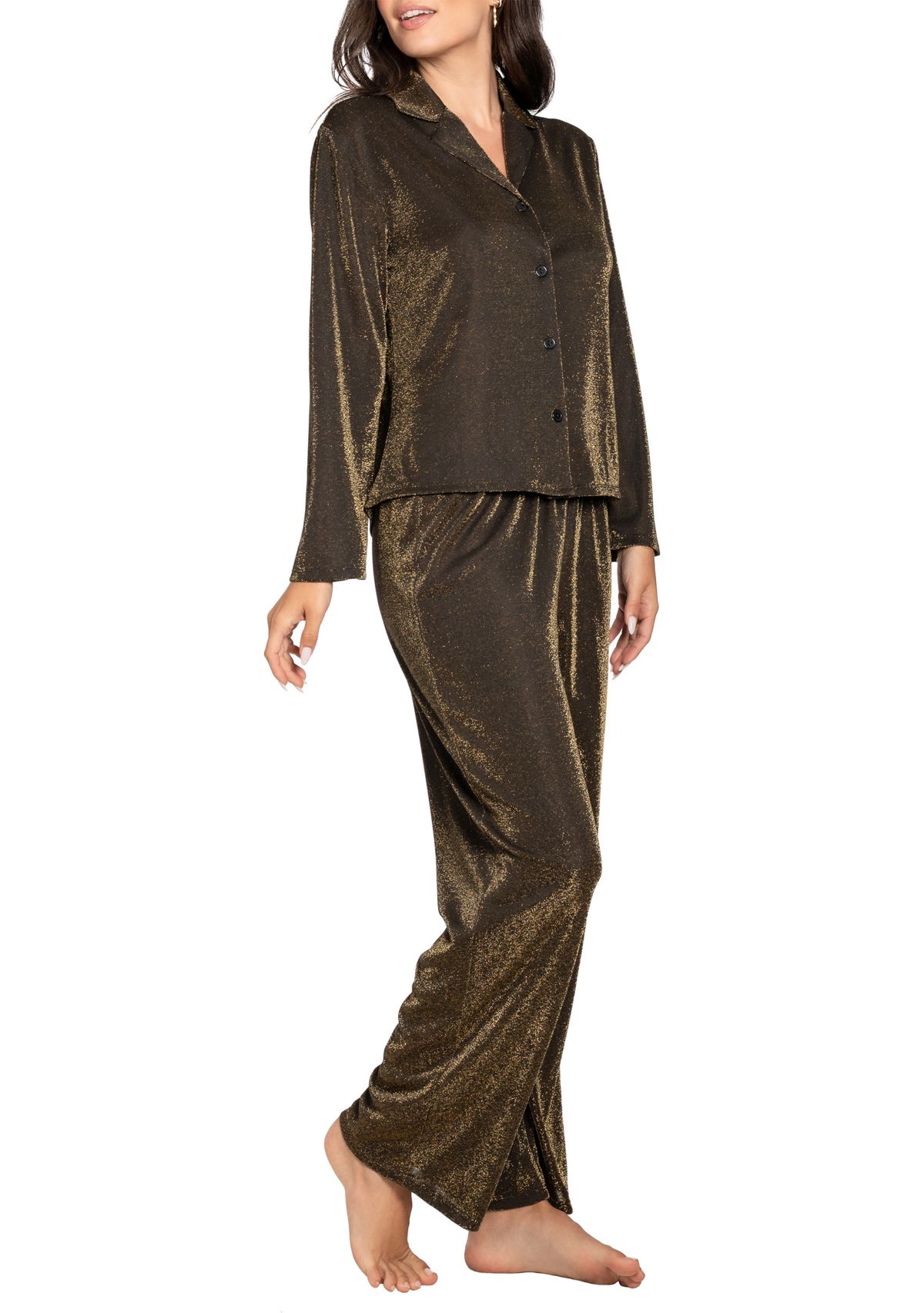   Metallic Lurex Knit Pajama Set 