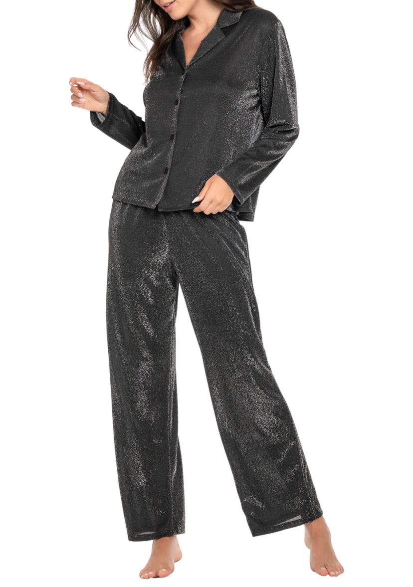 Metallic Lurex Knit Pajama Set 