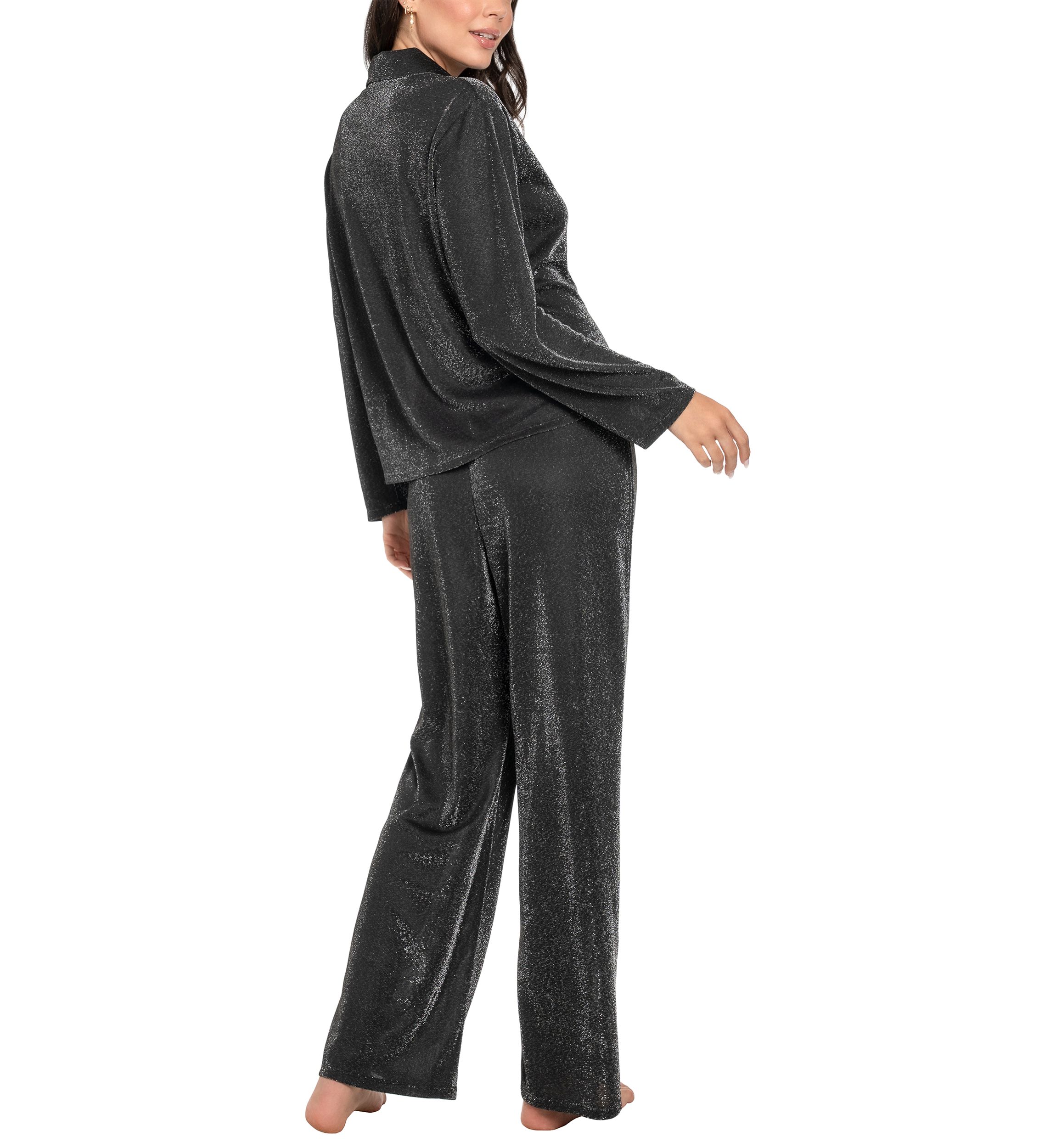 Metallic Lurex Knit Pajama Set 