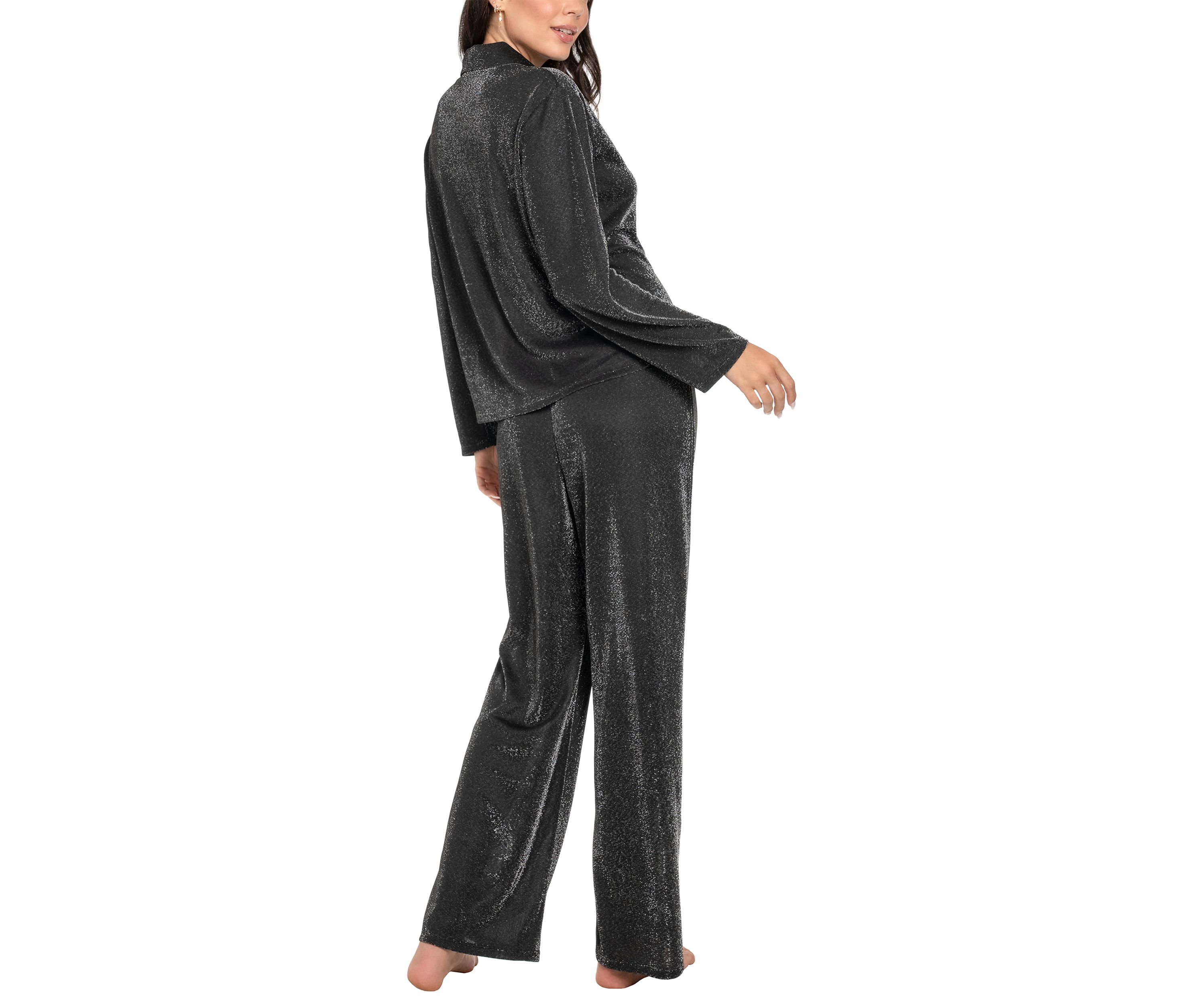 Metallic Lurex Knit Pajama Set 