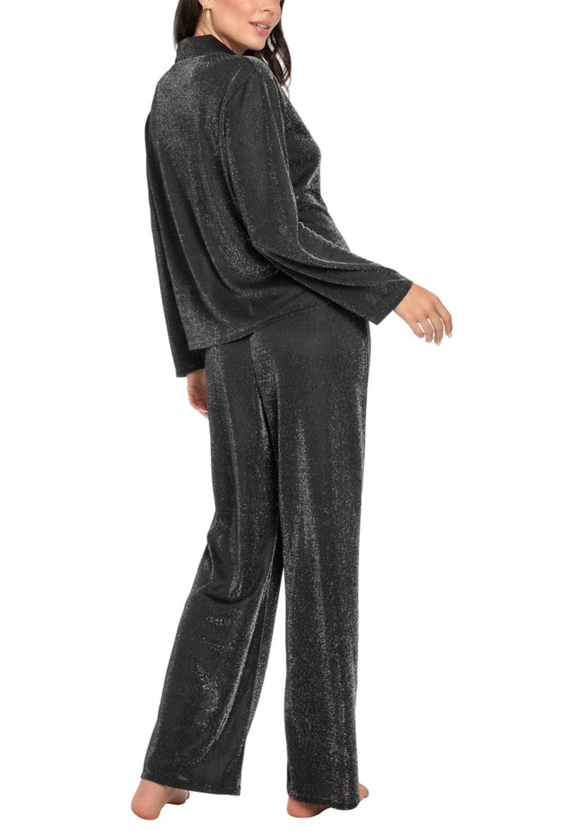 Metallic Lurex Knit Pajama Set 