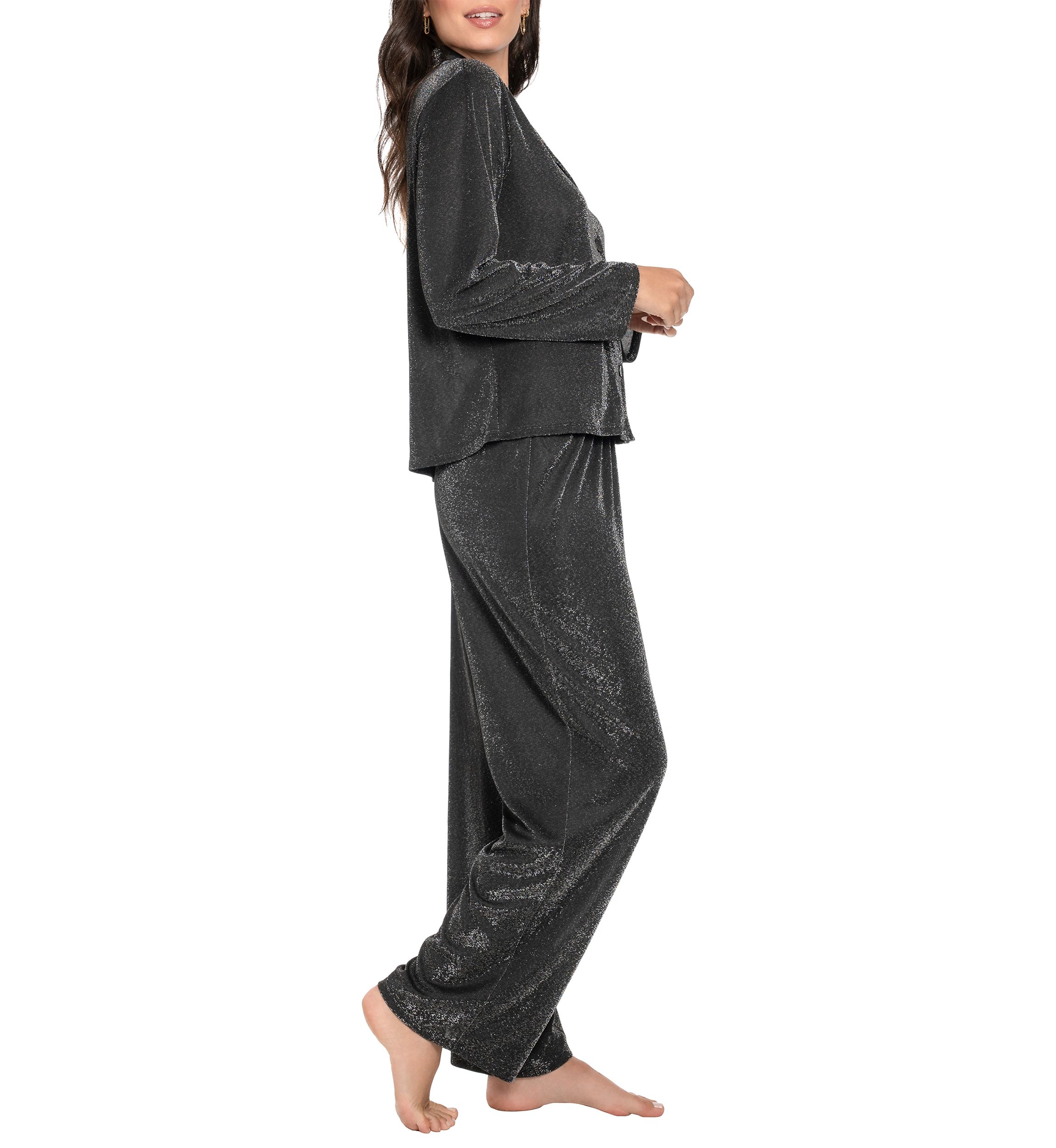 Metallic Lurex Knit Pajama Set 
