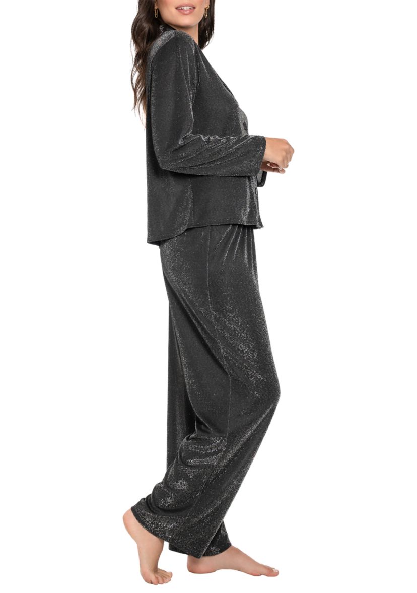 Metallic Lurex Knit Pajama Set 