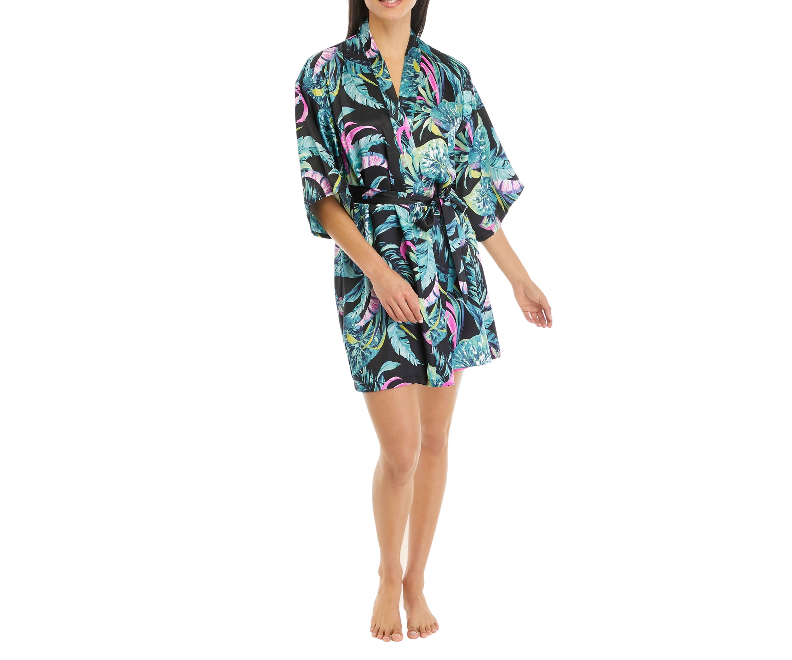Satin Printed Wrap Robe