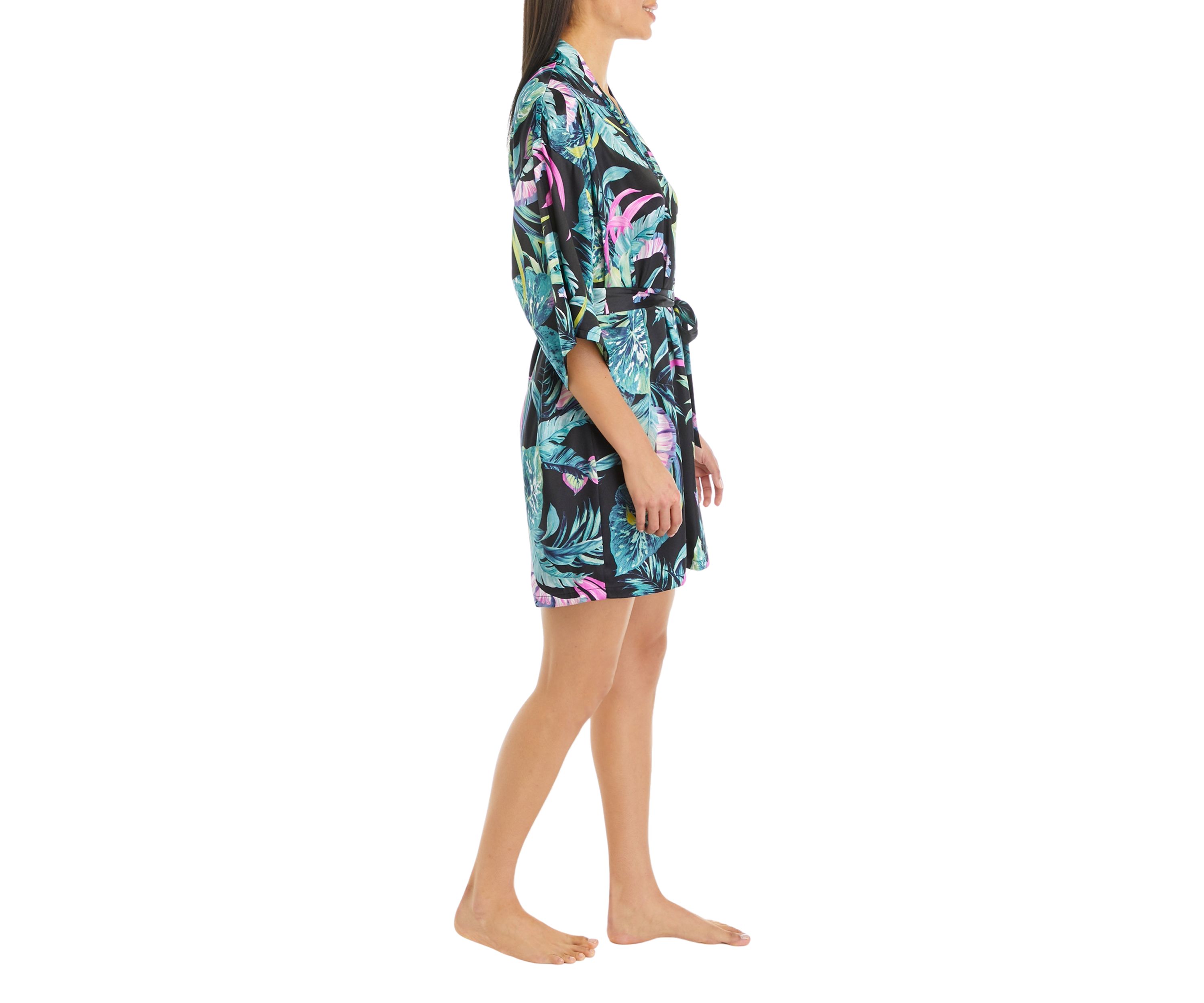Satin Printed Wrap Robe