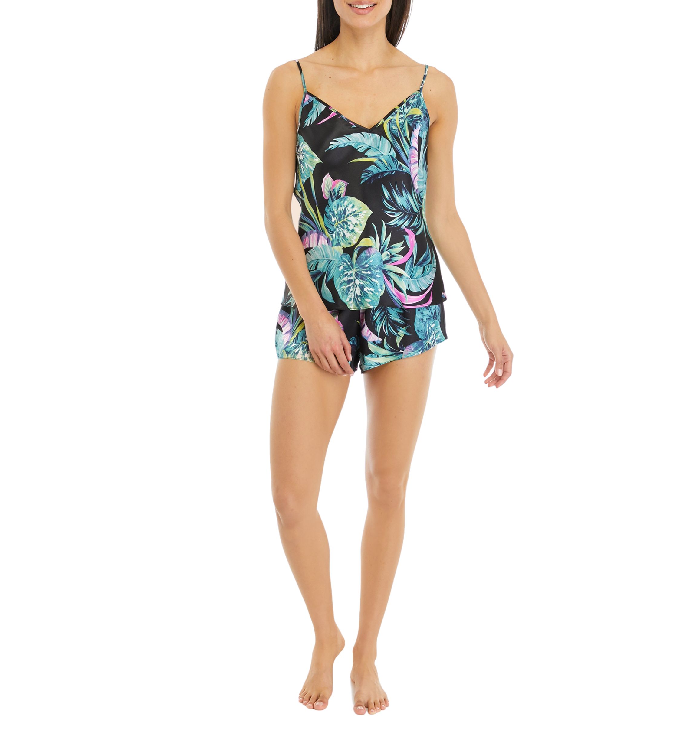 Satin Two Piece Printed Pajama Set