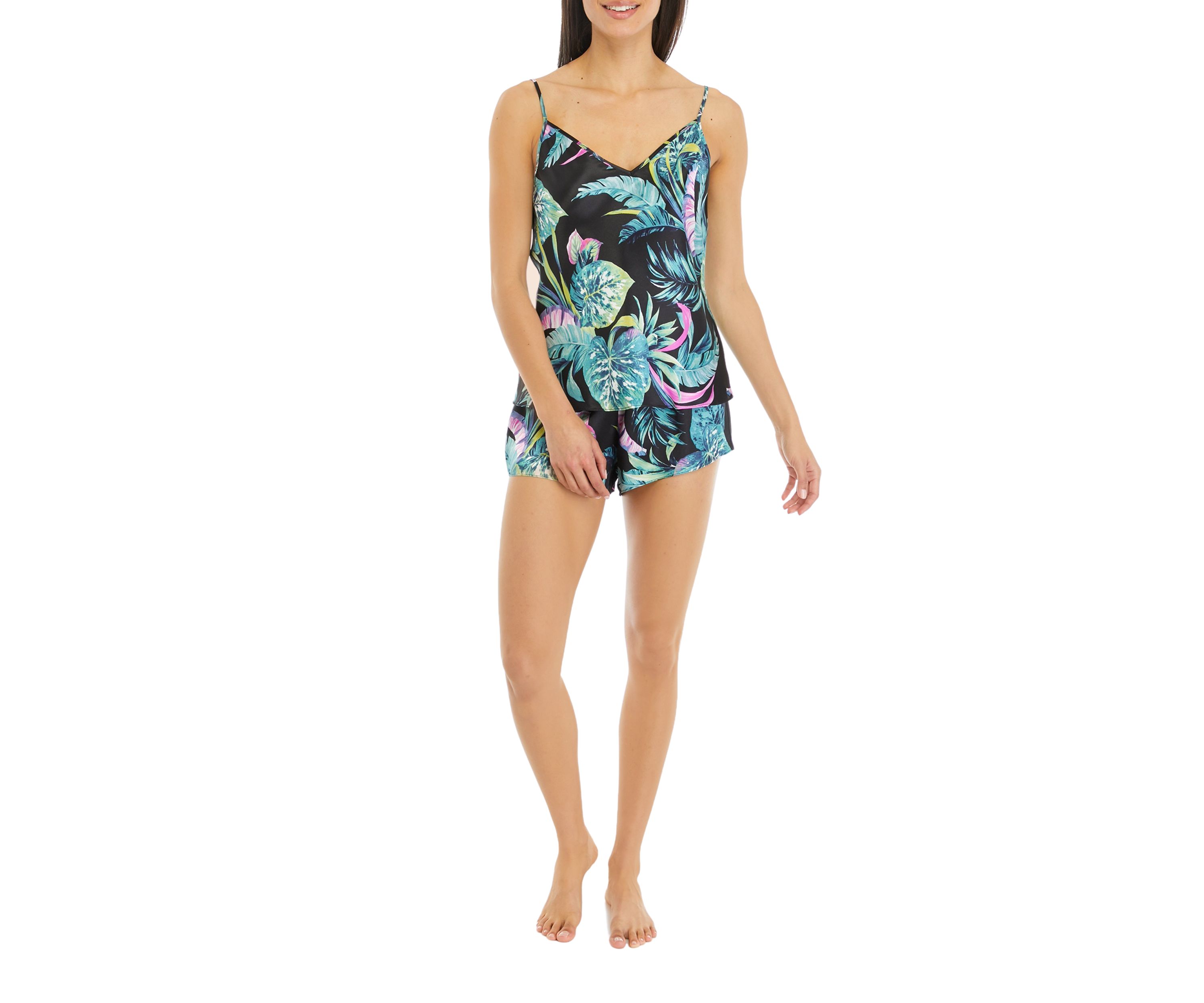 Satin Two Piece Printed Pajama Set