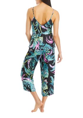 Satin Printed Top and Pants Pajama Set