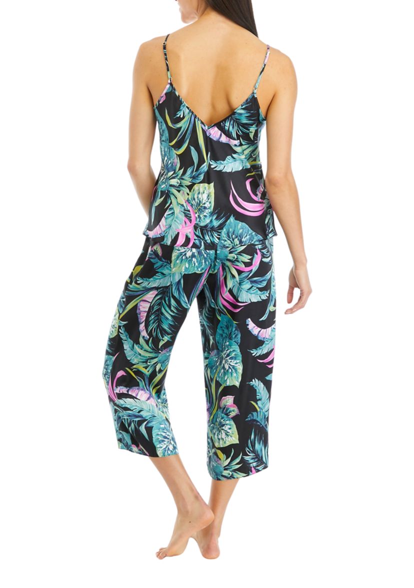 Satin Printed Top and Pants Pajama Set