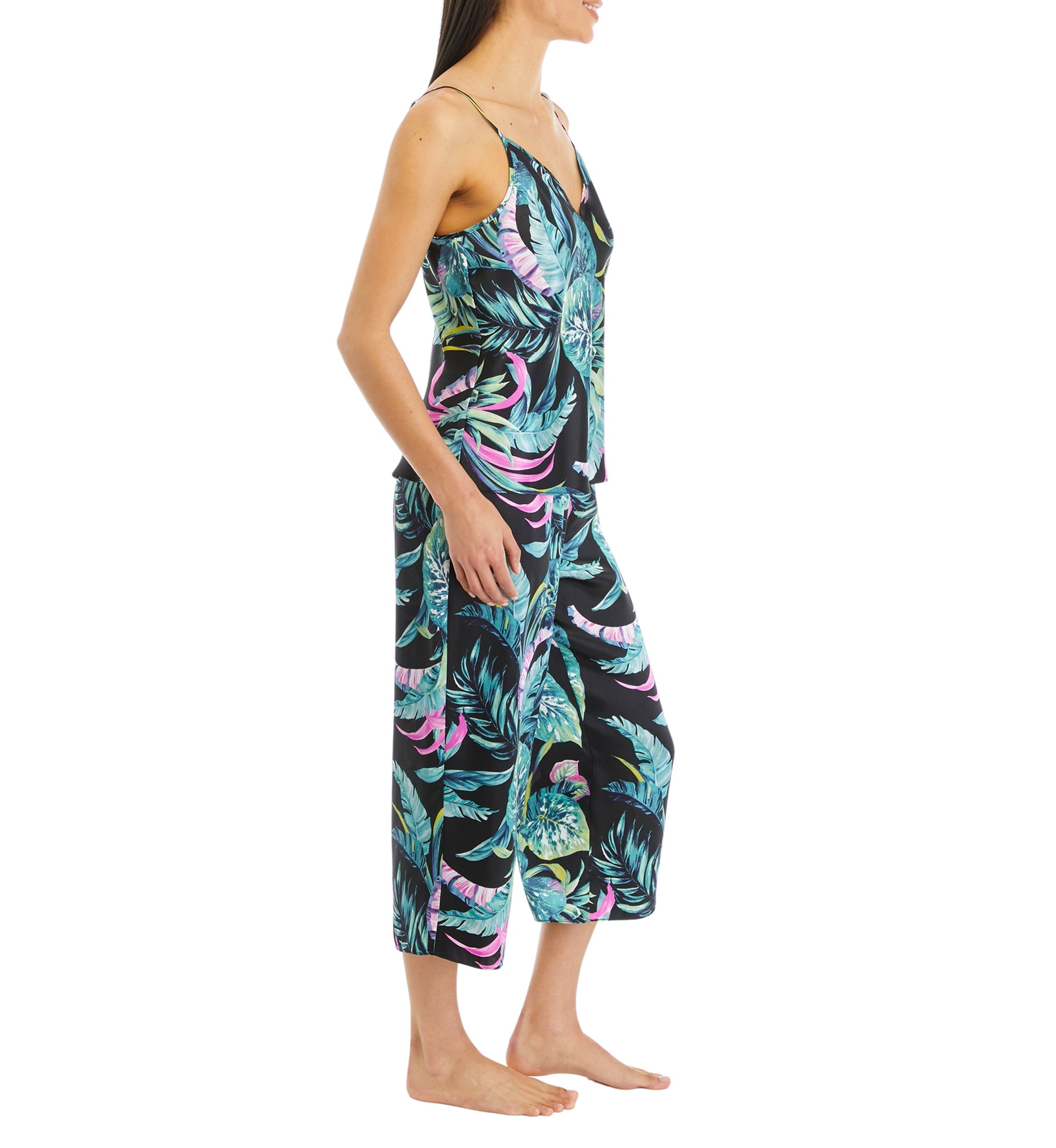 Satin Printed Top and Pants Pajama Set