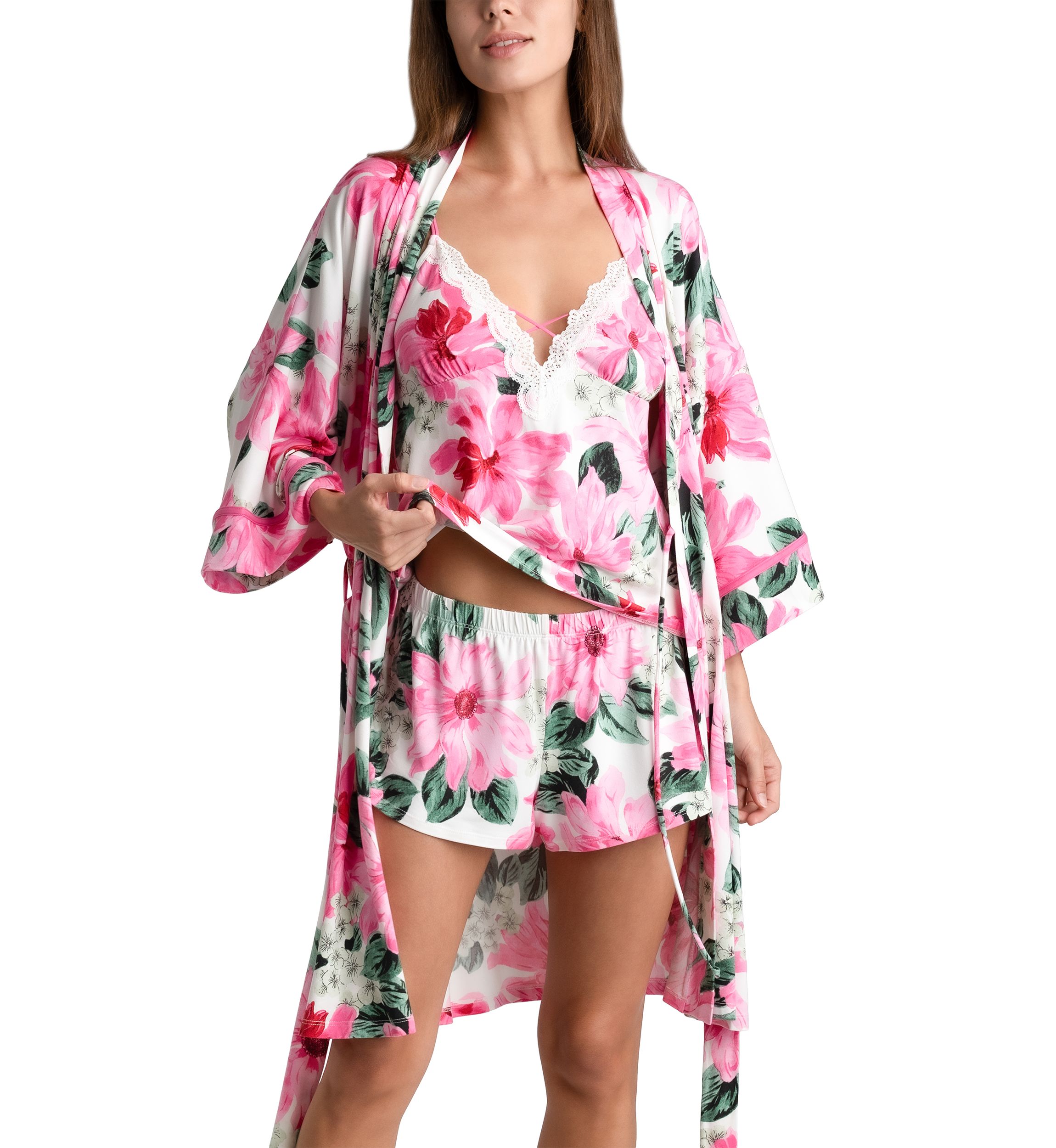 2-Piece Floral Knit Pajama Set