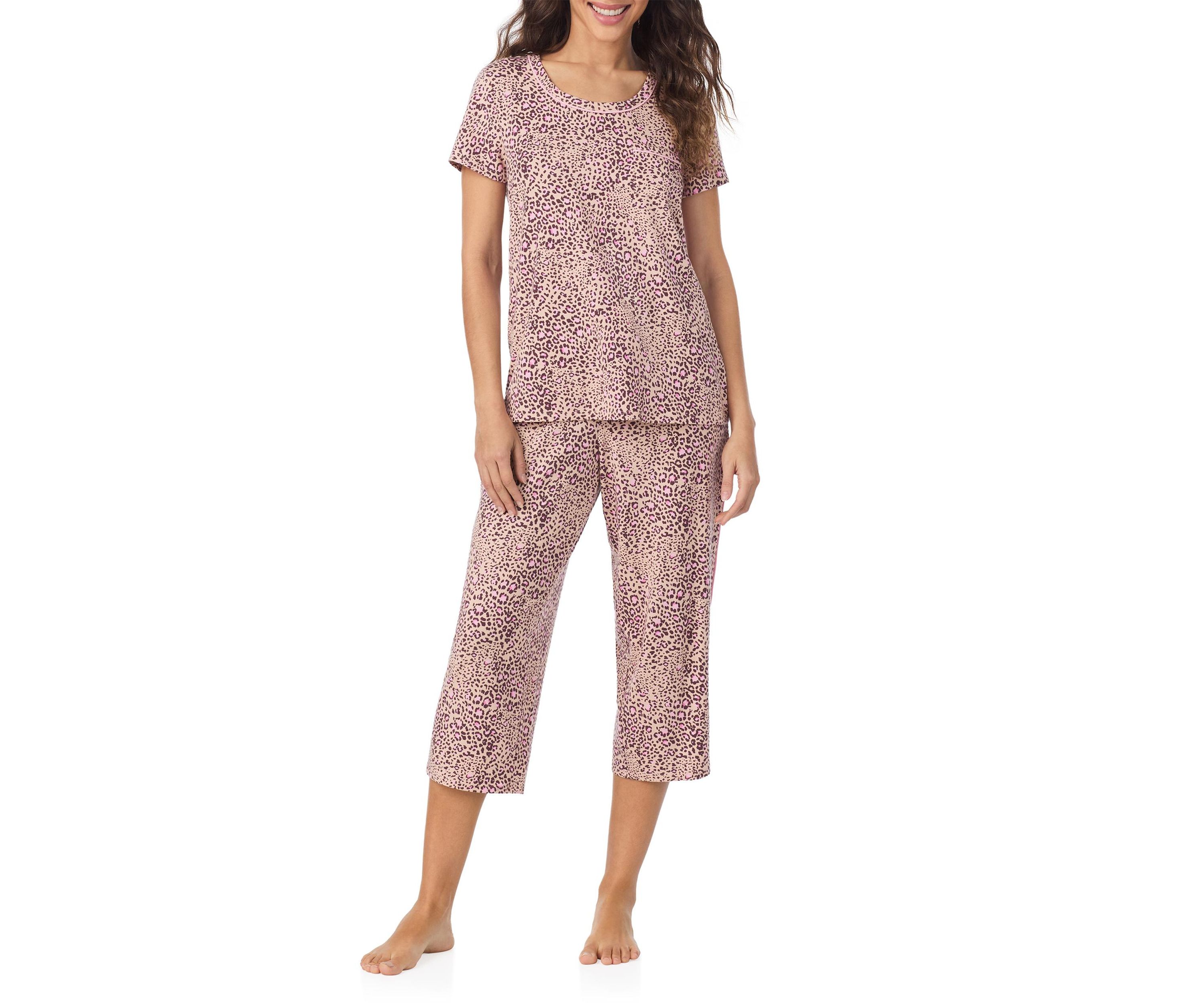 Short Sleeve Top and Cropped Pants Pajama Set