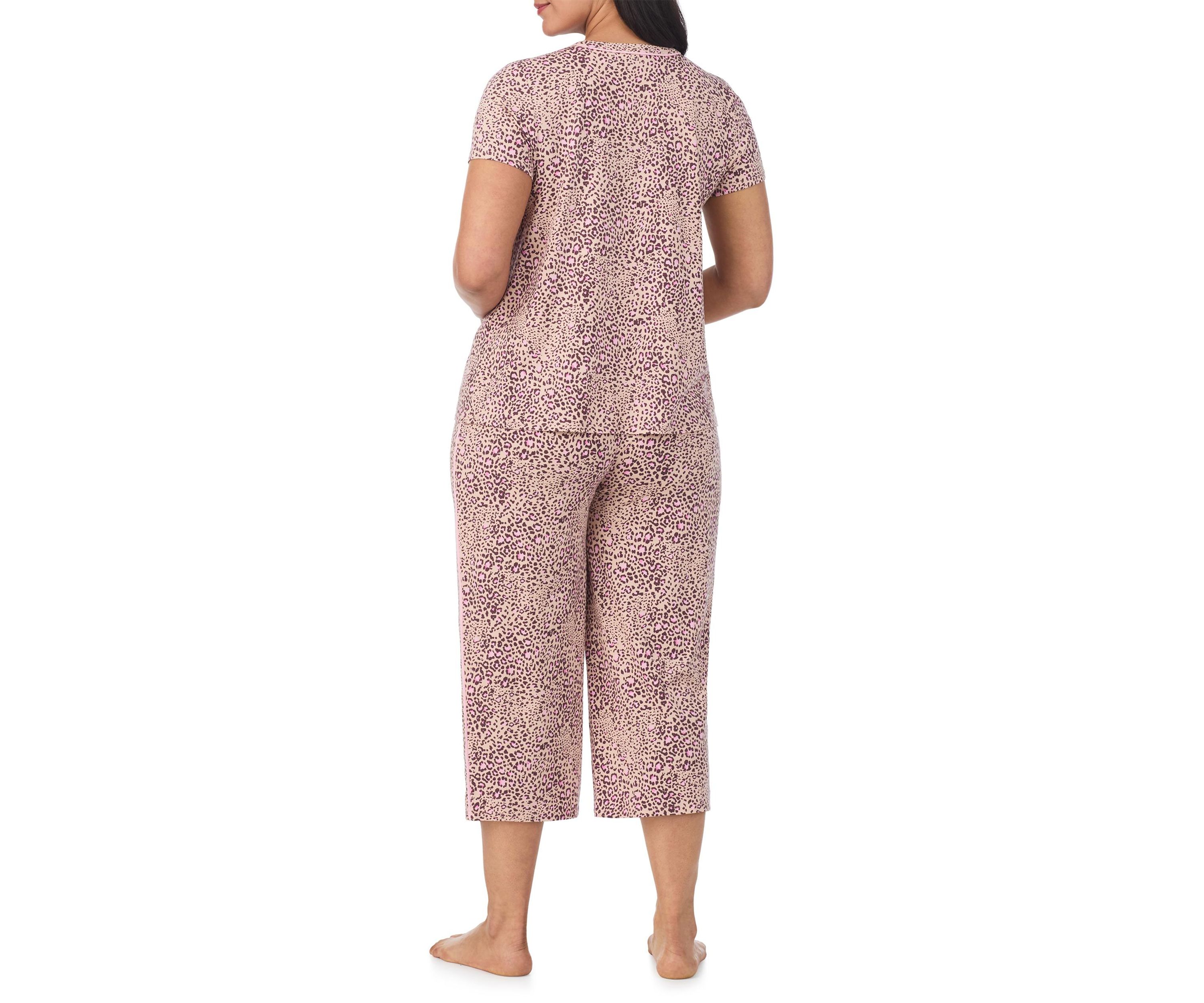 Short Sleeve Top and Cropped Pants Pajama Set
