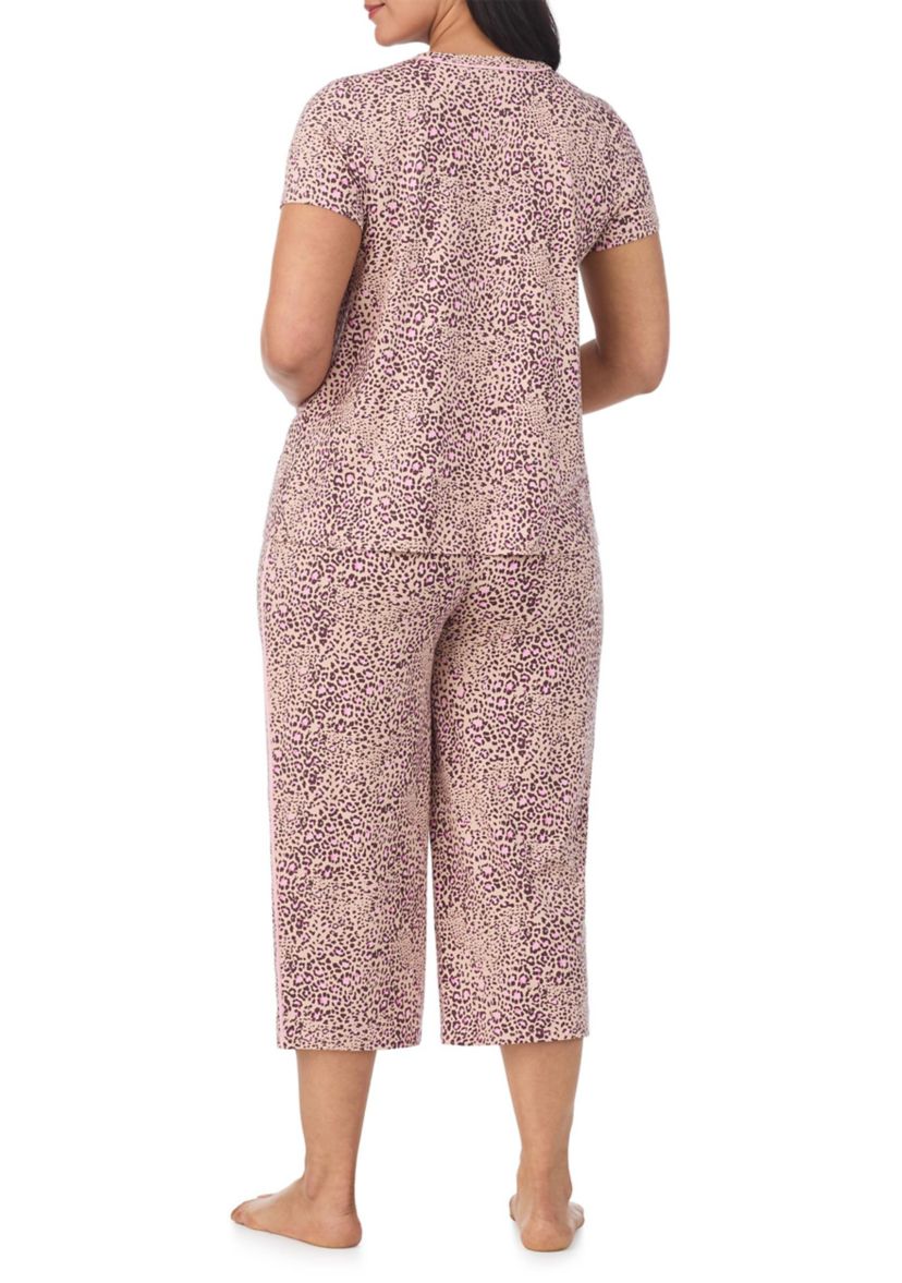 Short Sleeve Top and Cropped Pants Pajama Set