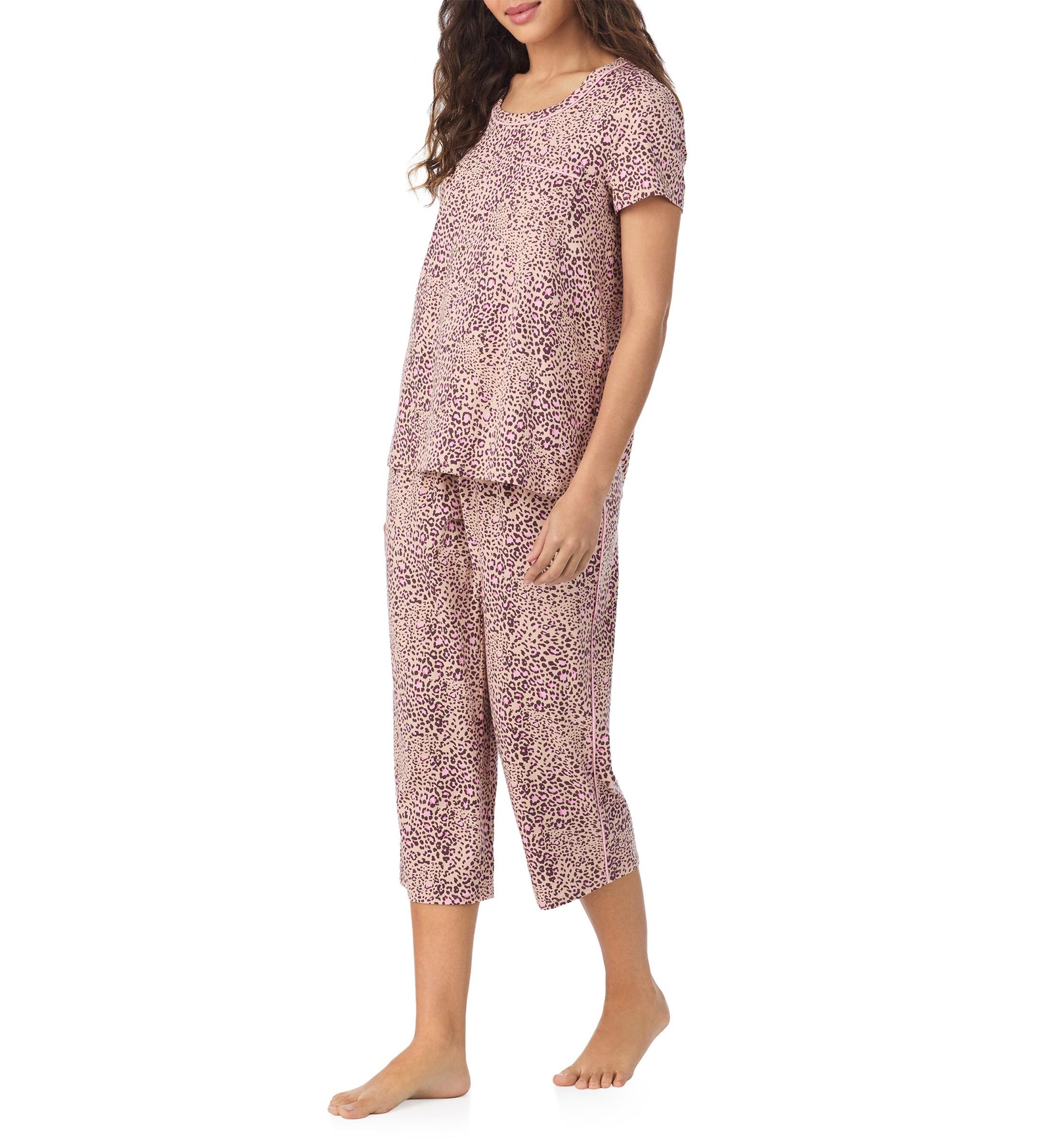 Short Sleeve Top and Cropped Pants Pajama Set