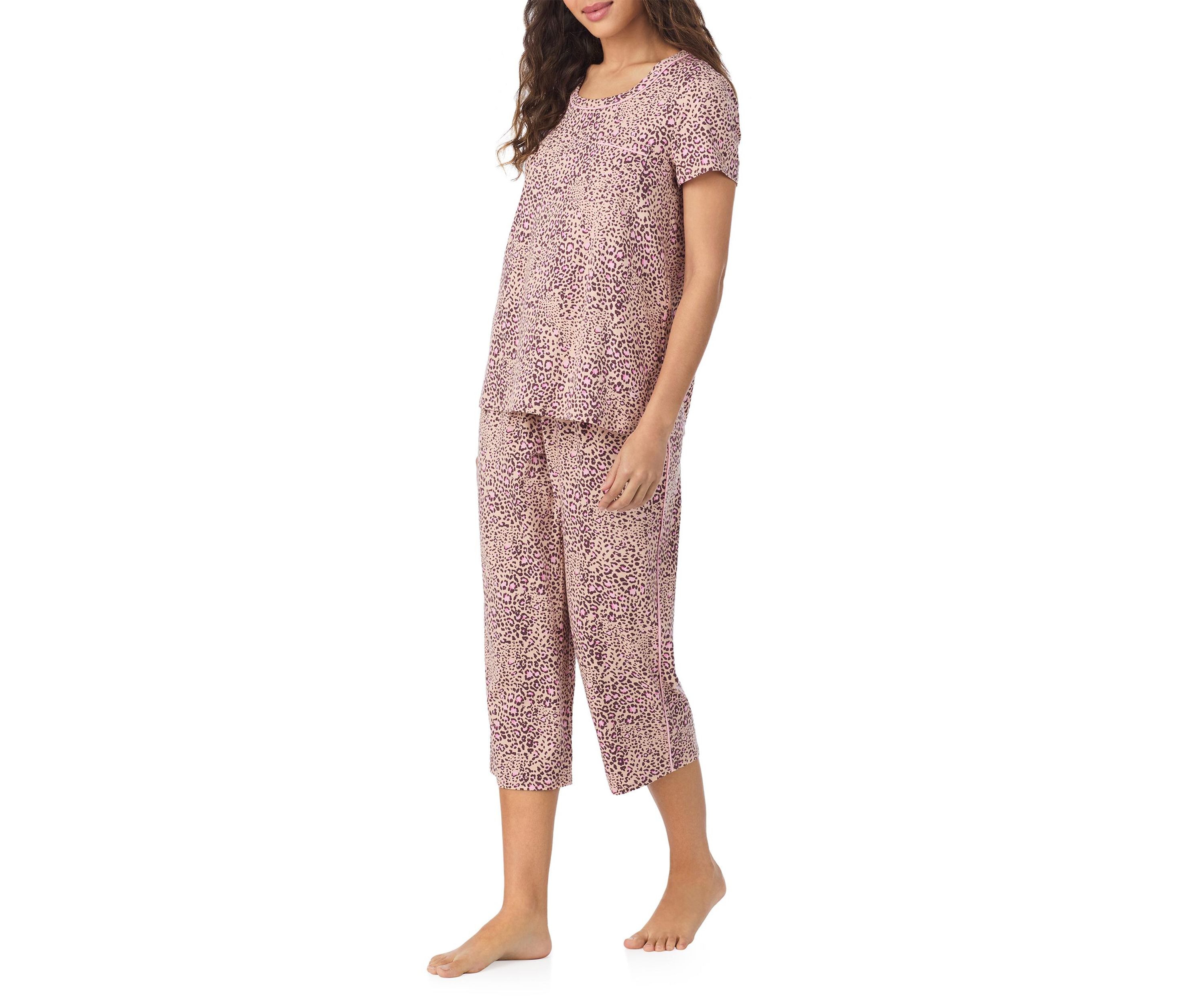 Short Sleeve Top and Cropped Pants Pajama Set