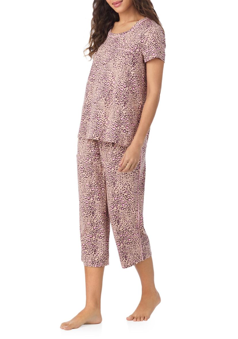 Short Sleeve Top and Cropped Pants Pajama Set