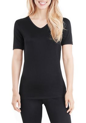 cuddl duds v neck short sleeve