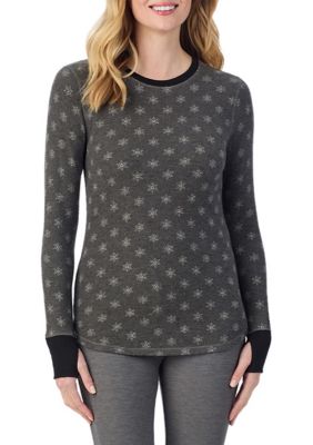 Cuddl Duds Women's Cozy Stretch Thermal Long Sleeve Crew Neck Top, Small