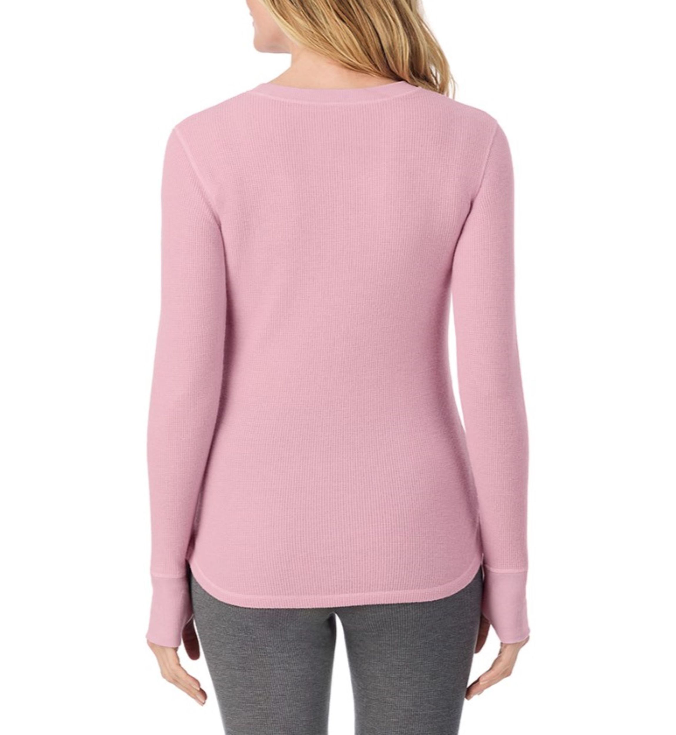 Womens Cozy Stretch Thermal Long Sleeve Crew Neck Top