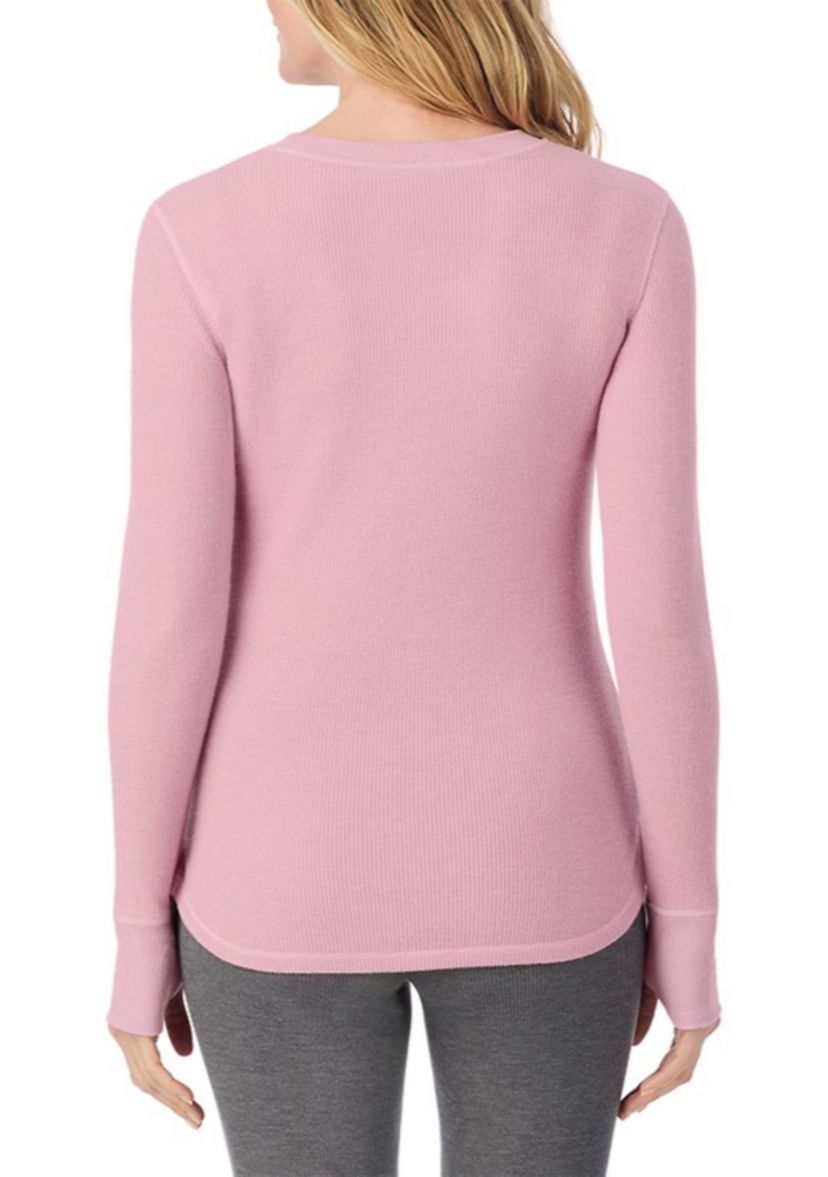 Womens Cozy Stretch Thermal Long Sleeve Crew Neck Top