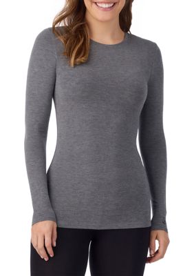 Cuddl Duds Women's Softwear With Stretch Long Sleeve Crew Neck Top, XL
