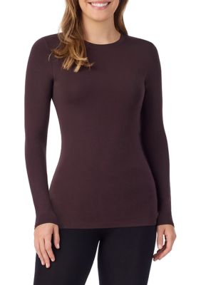 Cuddl Duds Women's Softwear With Stretch Long Sleeve Crew Neck Top