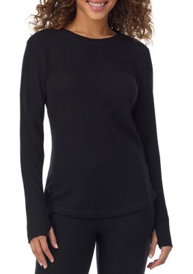 Cuddl Duds Women's Cozy Stretch Thermal Long Sleeve Crew Neck Top