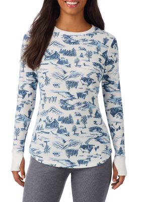 Cuddl Duds Women's Cozy Stretch Thermal Long Sleeve Crew Neck Top, XL