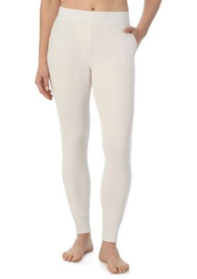 Cuddl Duds Women's Cozy Stretch Thermal Leggings, Ivory, XL