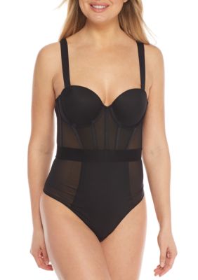 DKNY Women's Sheer Strapless Bodysuit