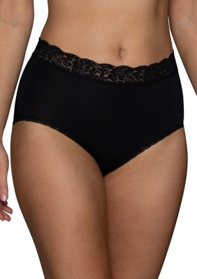 Vanity Fair Lingerie Women’s Flattering Lace Brief, Black, 9