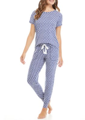 Jaclyn Intimates Geometric Textured Pajama Set | belk